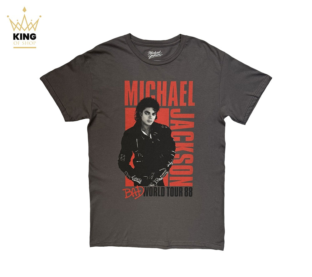 Michael Jackson | Bad World Tour Charcoal T-shirt – King Of Shop