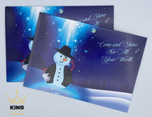 Load image into Gallery viewer, Set of 2 &quot;Mike the snowman&quot; Christmas Cards MJVibe special
