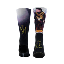 Load image into Gallery viewer, Michael Jackson | MJ One King Of Pop Black &amp; Gold Socks
