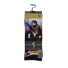 Load image into Gallery viewer, Michael Jackson | MJ One King Of Pop Black &amp; Gold Socks

