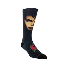 Load image into Gallery viewer, Michael Jackson | MJ One Face Black &amp; Red Socks
