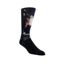 Load image into Gallery viewer, Michael Jackson | MJ One Red Jacket Black &amp; Silver Socks

