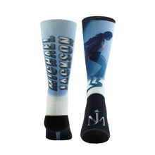 Load image into Gallery viewer, Michael Jackson | MJ One MJ Toes Black, Blue &amp; Silver Socks
