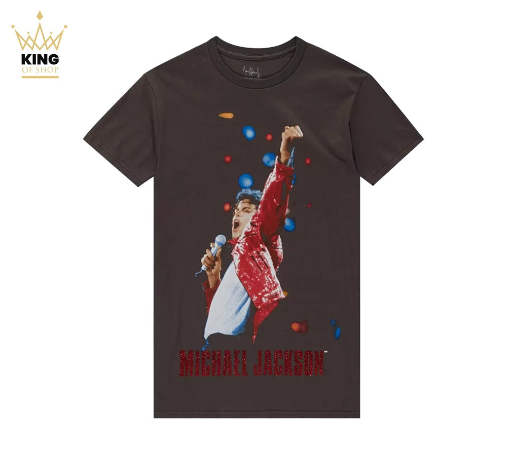 Michael Jackson Bad Tour Glitter Ladies T-Shirt