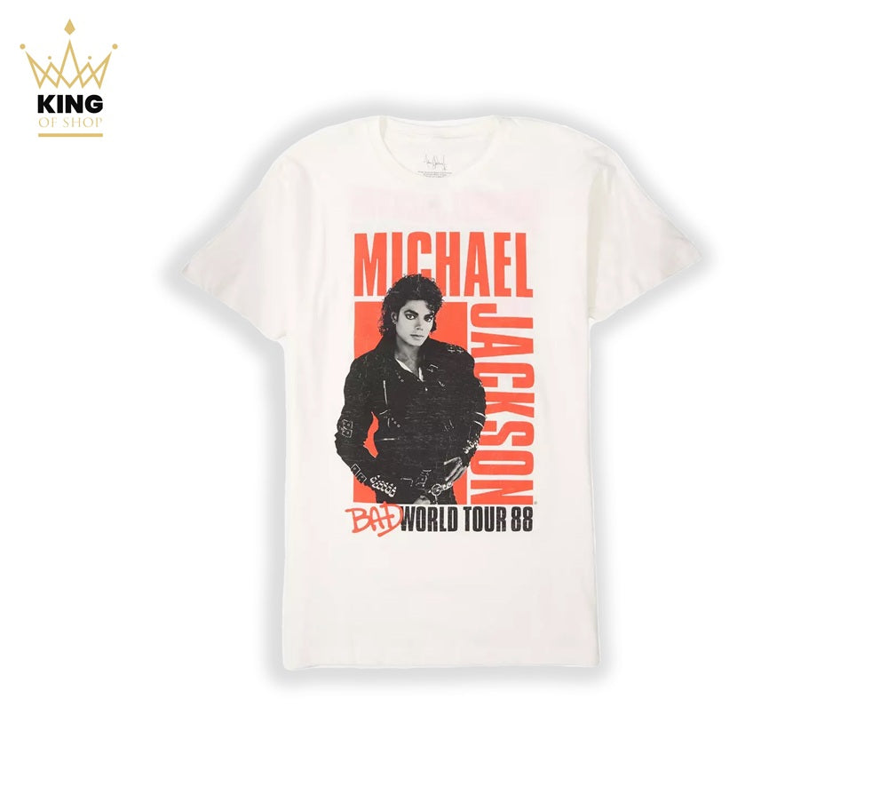 Michael Jackson | Bad World Tour 88 Beige T-Shirt – King Of Shop