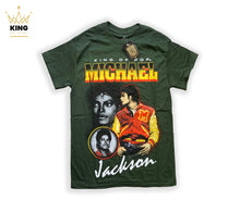 Load image into Gallery viewer, Michael Jackson | Thriller Era Collage Green Kids T-shirt
