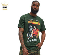 Load image into Gallery viewer, Michael Jackson | Thriller Era Collage Green Unisex T-shirt
