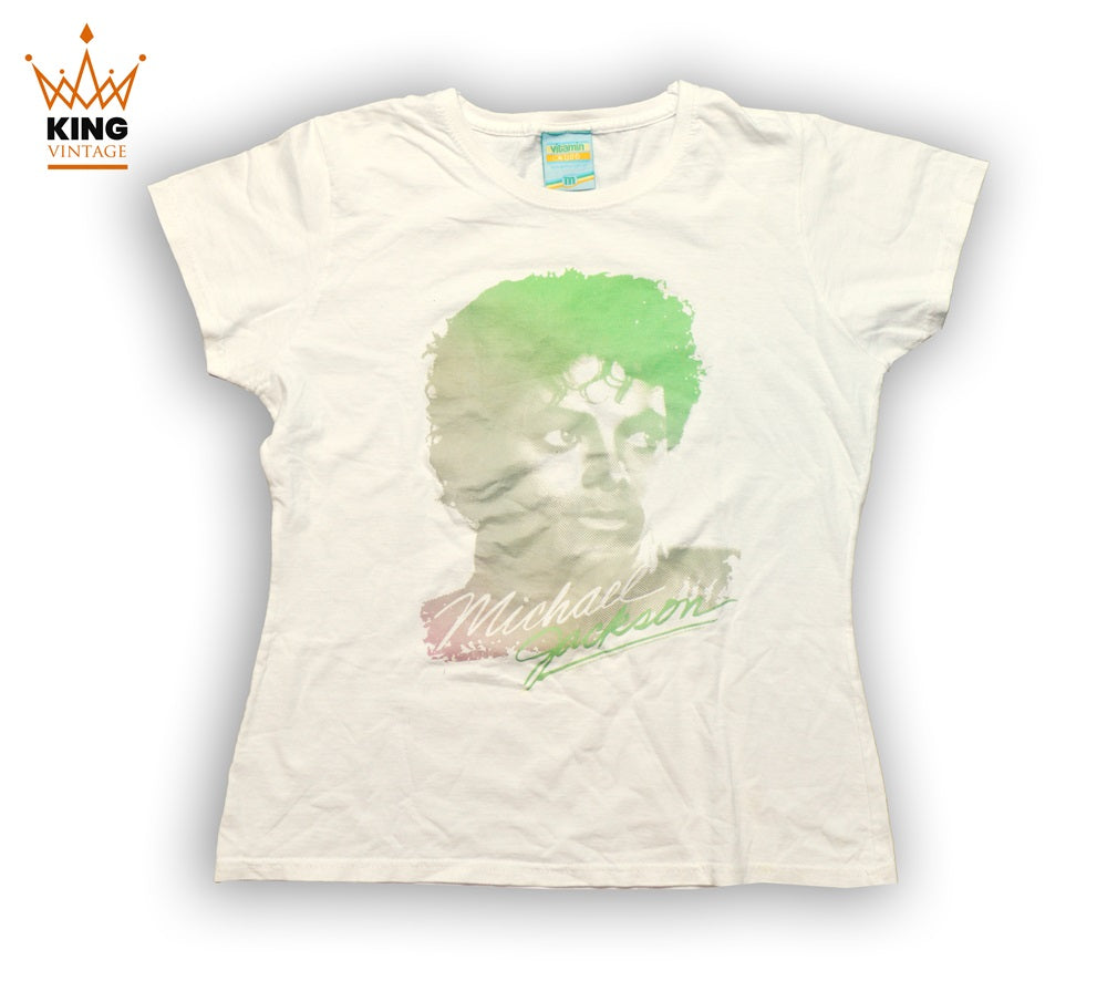 Michael Jackson | Thriller Face Graded White Ladies T-Shirt
