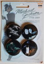 Load image into Gallery viewer, Michael Jackson | 4 Button Badge Pack - Blue [UK]

