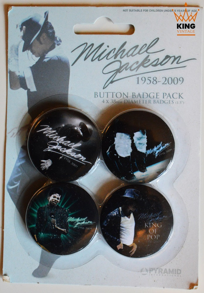 Michael Jackson | 4 Button Badge Pack - Blue [UK]