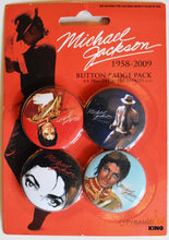 Load image into Gallery viewer, Michael Jackson | 4 Button Badge Pack - Red [UK]

