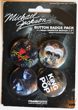 Load image into Gallery viewer, Michael Jackson | 4 Button Badge Pack - Black [UK]
